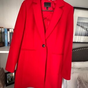 Banana Republic Bright Red Single-Button Trench Coat